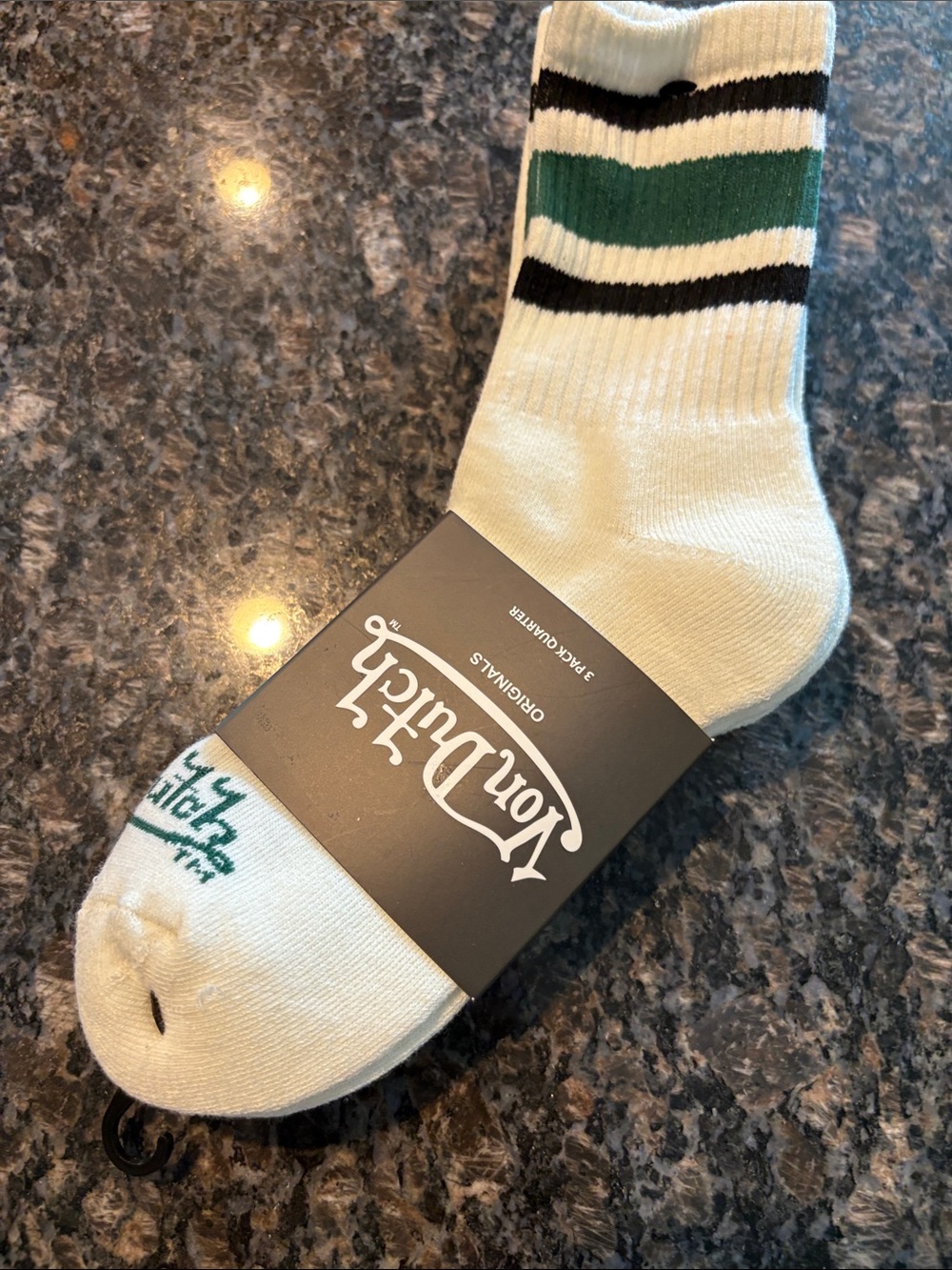 Von Dutch quarter Socks with Green & Black three pairs quarter brand new unisex